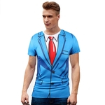 Unisex Mens Moda 3D Suit T-shirt Digital Printing engraçado