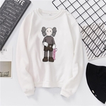 Unisex moda casual KAWS Sleeved longos Blusas Plush Quente Tops gola redonda Redbey