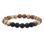 Unisex Natural de Pedra pulseira contas Natural Lava Pedra Bracelet Jóias