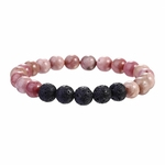 Ts Unisex Natural De Pedra Pulseira Contas Natural Lava Pedra Bracelet Jóias