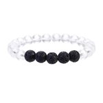 Unisex Natural de Pedra pulseira contas Natural Lava Pedra Bracelet Jóias