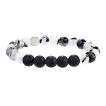 Unisex Natural de Pedra pulseira contas Natural Lava Pedra Bracelet Jóias Joalheria