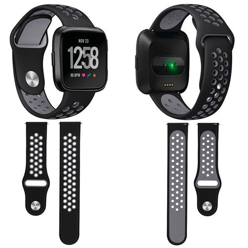 Unisex silicone suave 2 cores substituição Assista bracelete pulseira para Fitbit Versa Bonita Ornamento Bracelet