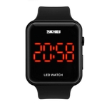 Gostar Unisex simples LED Disign Digital Watch por Homens, Mulheres Preto