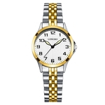 Unisex simples relógio de quartzo Stainless Steel Watchband Casal clássico relógio de pulso de Negócios