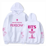 Unisex Stylish BTS mapa da alma PERSONA Letters impressão manga comprida Hoodies