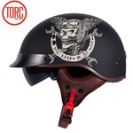 Unisex Vintage Motorcycle Helmet Retro Scooter meio capacete com Built-in Lente Visor