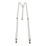 Unissex Adulto Ajustável Estiramento Y-back Suspensórios Clip-on Branco