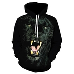 Unissex Vivid Panther Digital Color 3D impressão Hoodies Casual mangas compridas hoodies Hip Hop Casacos