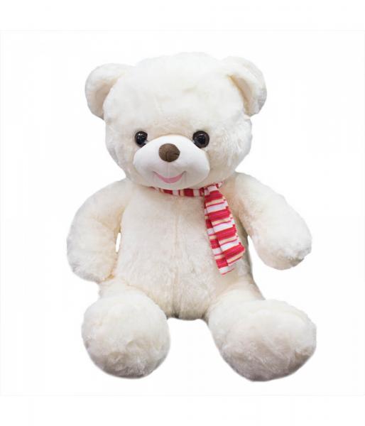 Urso Branco Laço 48cm - Pelúcia - Minas Presentes