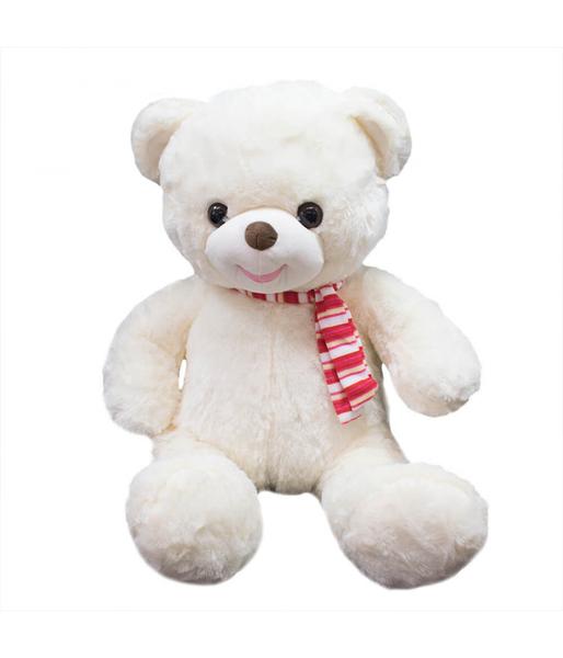 Urso Branco Laço 48cm - Pelúcia - Minas Presentes