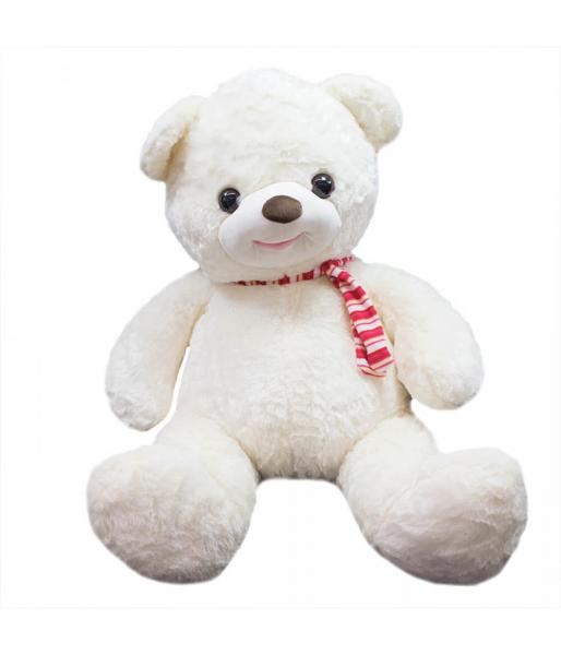 Urso Branco Laço 58cm - Pelúcia - Minas Presentes