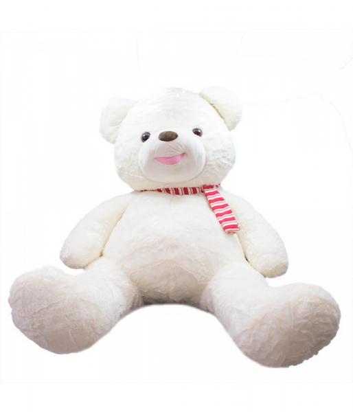 Urso Branco Laço 94cm - Pelúcia - Minas Presentes