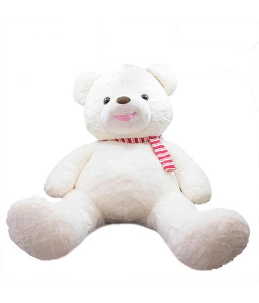 Urso Branco Laço 94cm - Pelúcia - Minas Presentes