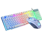 USB Escritório do arco-íris retroiluminação do teclado Mouse Set mecânico para PC laptop desktop Gaming elegante ergonômico Combo