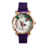 Vara de Natal Lady Quartz Relógio Folha Pássaro Fruit Moda Alloy Banda analógico relógio de pulso