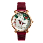 Vara de Natal Lady Quartz Relógio Folha Pássaro Fruit Moda Alloy Banda analógico relógio de pulso