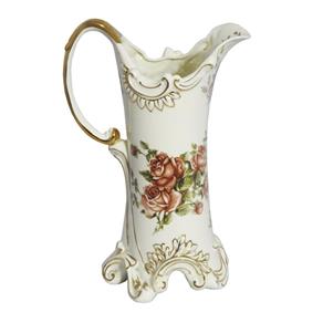 Vaso em Porcelana Branco Limoges Detalhes em Dourado - Branco