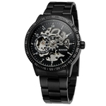 Vencedor do homem Auto Mecânica relógio multi Skeleton Dial Stainless Steel Watchband relógio de pulso