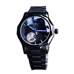 Vencedor Homens Transparente Skeleton Dial Analog Relógios De Pulso De Moda De Luxo Relógio Mecânico Automático