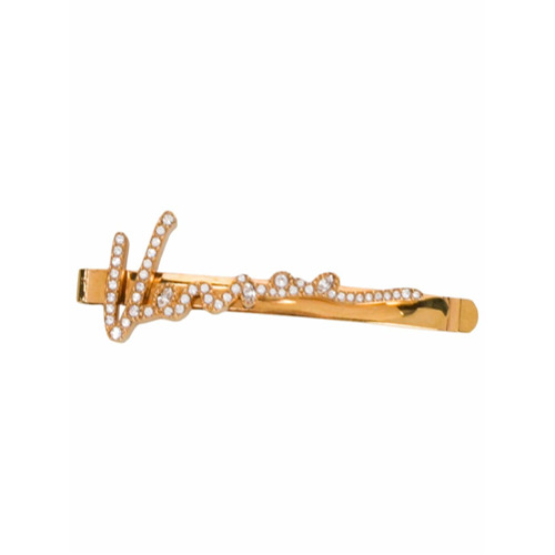 Versace Crystal Logo Hair Pin - Dourado