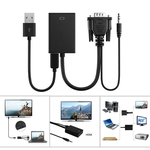 VGA macho para HDMI saída de 1080p HD + Áudio TV AV HDTV Cabo de vídeo conversor adaptador