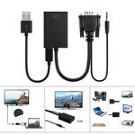 Vga Macho Para Hdmi Saída De 1080p Hd + Áudio Tv Av Hdtv Cabo De Vídeo Conversor Adaptador