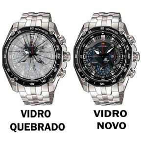 Vidro para Relógio Casio Edifice EF-550 Plano e Transparente