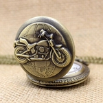 Vintage Bronze Motorcycle Pattern Relógio De Bolso Colar De Pingente De Presente Para Mulheres Dos Homens