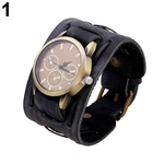 Vintage Faux Leather Quartz Analog Wristband Casual Men Pulseira Relógio De Pulso