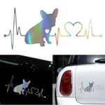 Vinyl Car Decal buldogue francês pulsação 3D Janela Adesivo