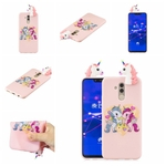 Para HUAWEI MATE 20lite / MAIMANG 7 3D colorido bonito pintada animal TPU anti-risco antiderrapante capa protetora tampa traseira