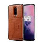 Para OnePlus 7 pro Retro PU carteira de couro Cartão de Suporte Suporte antiderrapante à prova de choque caso de telefone celular