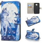 Para Samsung J4 2,018 Europeia Edição 3D colorido pintado Caixa do telefone do fecho magnético PU com cartão Slots Suporte Lanyard Redbey