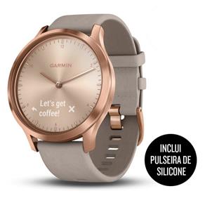 Vívomove Hr Premium - Rose Gold/Suede Cinza- Relógio Híbrido Premium