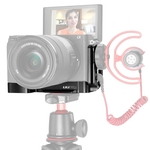 Vlog Vertical L Tipo de placa Pega Arca Quick Release Suporte Camera Bracket com Mic Fria Montagem de Sapata para Sony A6400