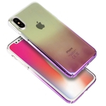 Para iPhone X / XS Luxo Elegante PC Gradiente Transparente Phone Case tampa traseira