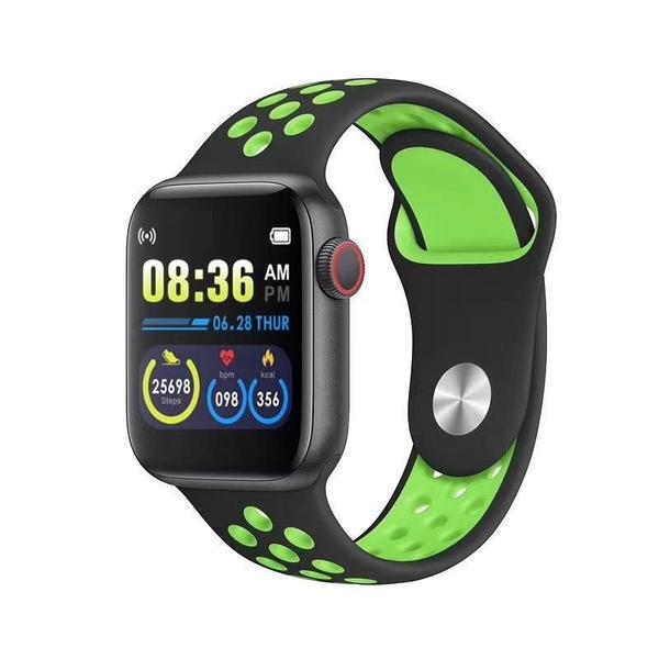 W5 Relógio Inteligente Saúde Pulseira de Monitoramento Fitness Smartwatch Esporte Android - Preto com Verde - Wearfit