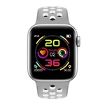 W5 relógio inteligente saúde pulseira de monitoramento smartwatch Esporte Android - Prata com Branco