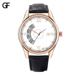 Watch de Nova Moda Men High-End Carta Assista Quartz Leather Strap Men