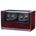 Watch Winder 4 + 0 mecanico autom¨¢tico de enrolamento Box Motor rel¨®gio Display Case