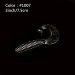 Water.Sniper 12pcs / lot Worm Softbait Grub Lure Bait Crappie Trout Baixo isca iscas de pesca 3inch / 7,5 centímetros / 4,1 g