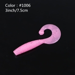 Water.Sniper 12pcs / lot Worm Softbait Grub Lure Bait Crappie Trout Baixo isca iscas de pesca 3inch / 7,5 centimetros / 4,1 g