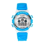 Waterproof Homens Meninos Digital LED Quartz Alarm Data Sports rel¨®gio de pulso SB