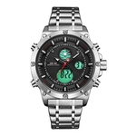 WEIDE WH6906 Negócios de Luxo aço inoxidável impermeável Assista LCD Movimento de homens de relógios