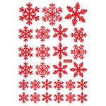 White Christmas Red Snowflake Stickers janela de vidro Decalque Home Decor Escritório