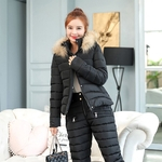 Winter Fashion Cotton paletó Coat para mulheres Short fino Thicken 2 Pieces