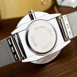 Woman Fashion Casual Watch Silver Mesh Belt Watch Lady Analog Quartz Wrist Watch