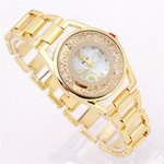 Women Fashion Stainless Steel Band Analog Quartz Round Wrist Watch Watches