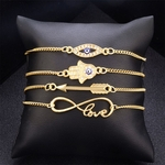 Women Lady Fashion Palm Arrow Eyes Love Letter Bracelet Jewelry Simple Design